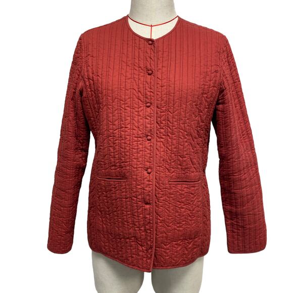 Vintage Anokhi Womens Size L Stripe Quilted Button Up Jacket - Picture 1 of 9